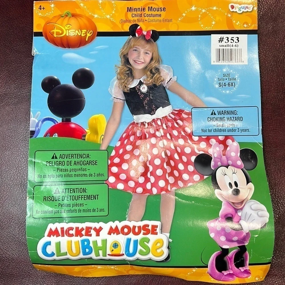 Minnie Mouse Child Red, Black & White Disney Dress Costume - Size Small (4/6X)